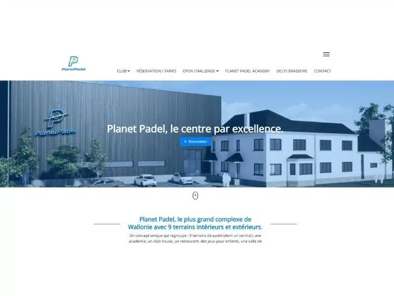 Création du site internet de Planet Padel à Saint-Georges-sur-Meuse